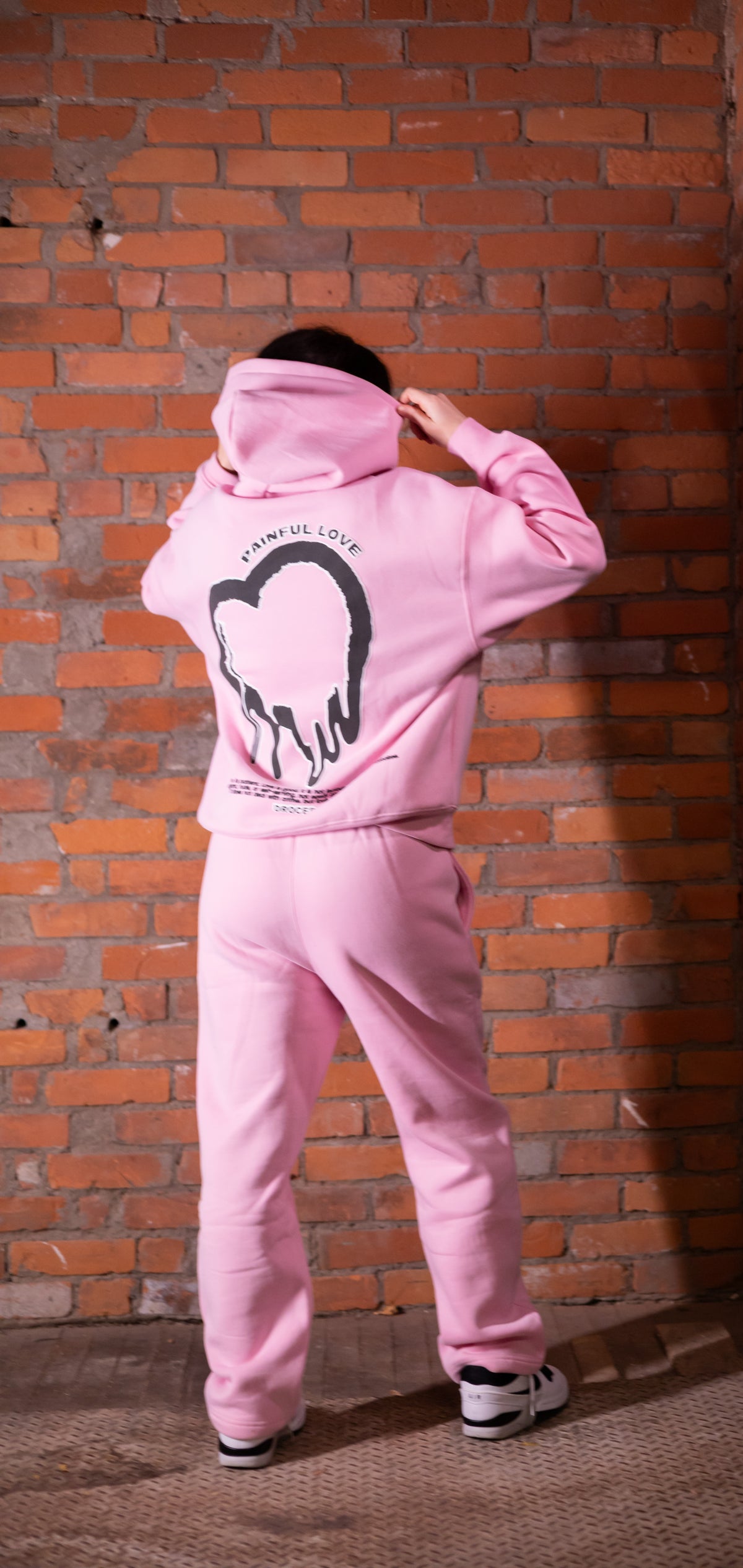 PL Tracksuit by DROCER — painful love heavyweight tracksuit, worn / lifestyle photo 10