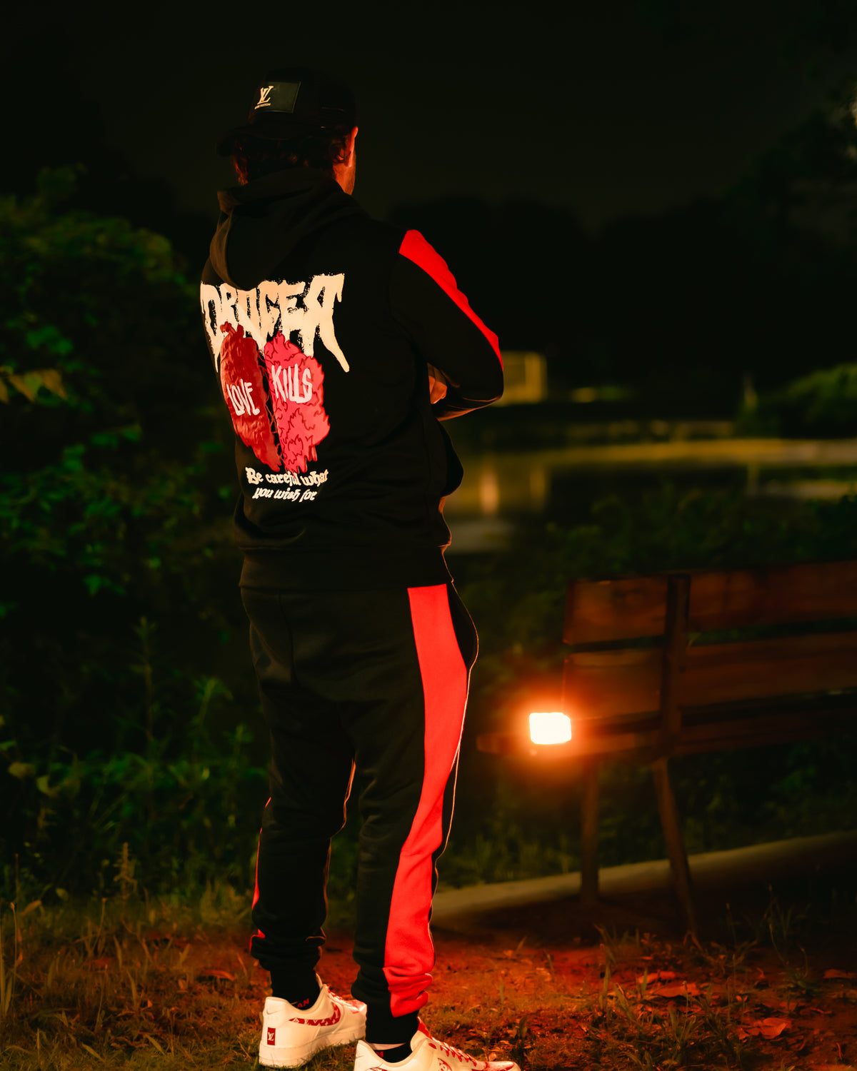 Love Kills Set by DROCER — love kills tracksuit set, worn / lifestyle photo 7