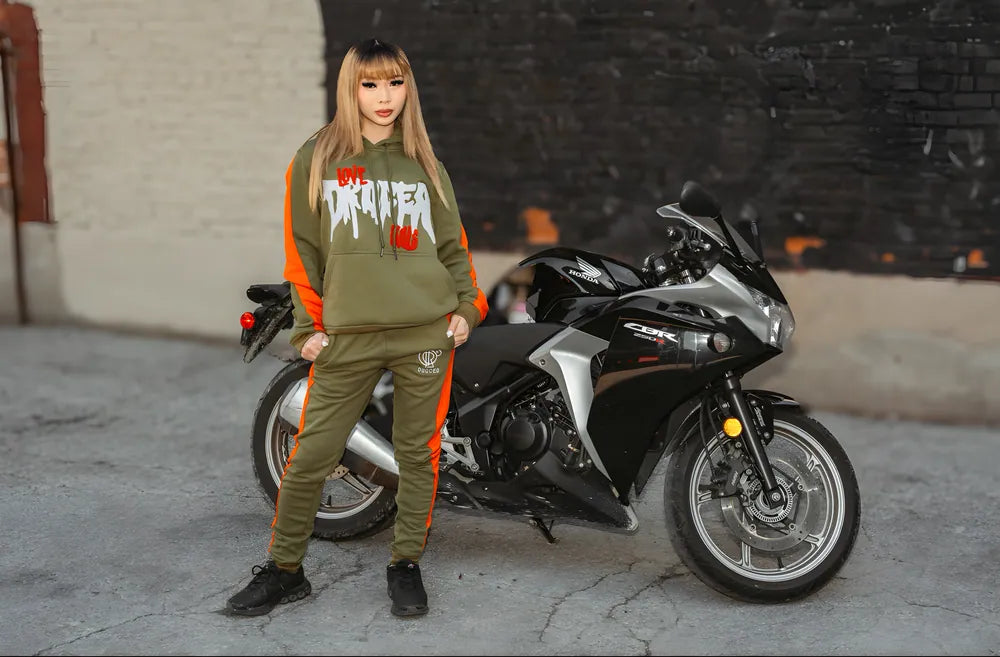 Love Kills Set by DROCER — love kills tracksuit set, worn / lifestyle photo 4