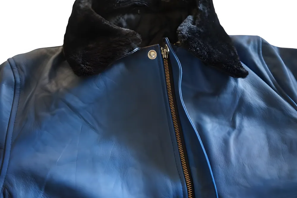 Leather Jacket Blue