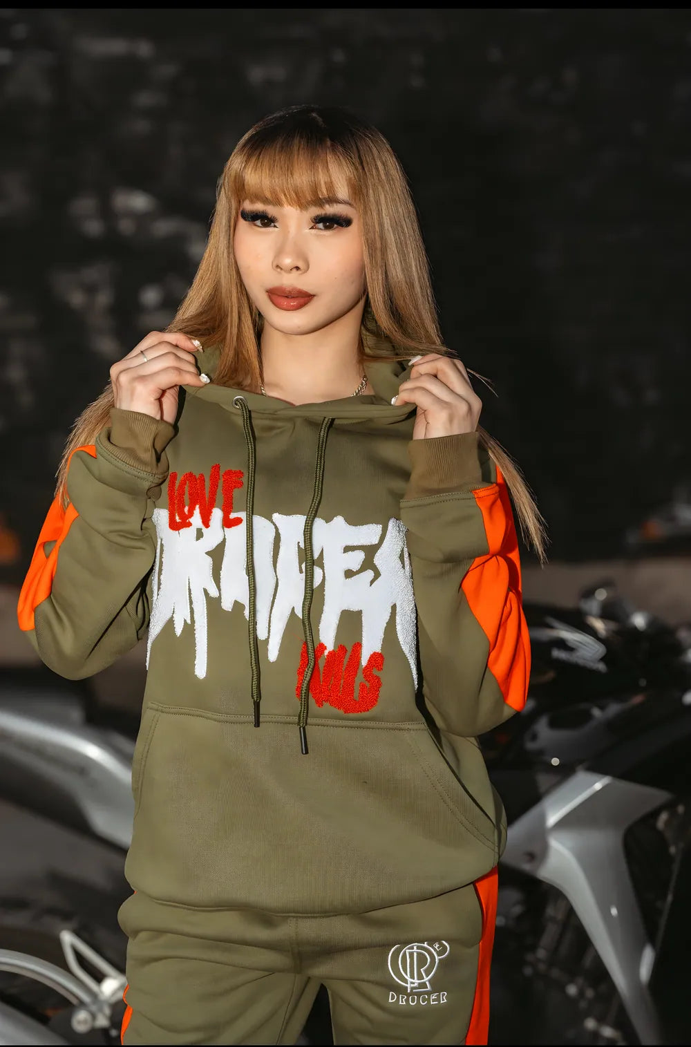 Love Kills Set by DROCER — love kills tracksuit set, worn / lifestyle photo 2